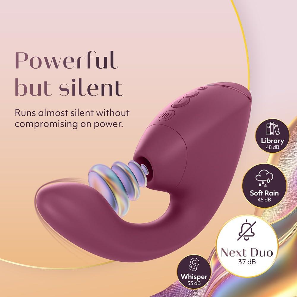 imageWomanizer Next Duo Rabbit Vibrator for Women 14 Vibration amp Sucking Modes 10 Patterns Dual Motor Dildo Adult Toy with Clit Sucker amp GSpot Vibrator Quiet Clitoral Stimulator Sex Toys PinkPink