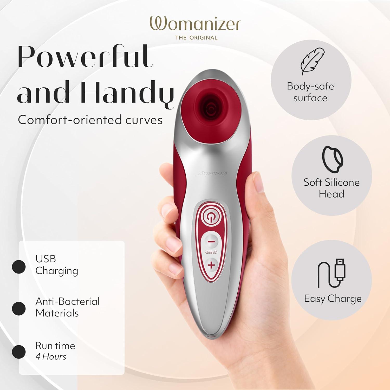 imageWomanizer Pro40 Clitoris Vibrator Sex Toy Clit Stimulator with 6 Suction Speeds Vibrating Dildo Adult Toys for Women Clit Sucker Sexual Pleasure Tools for Women Personal Massager Rose GoldRed