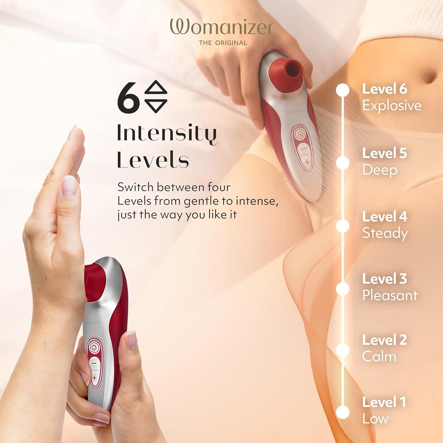 imageWomanizer Pro40 Clitoris Vibrator Sex Toy Clit Stimulator with 6 Suction Speeds Vibrating Dildo Adult Toys for Women Clit Sucker Sexual Pleasure Tools for Women Personal Massager Rose GoldRed