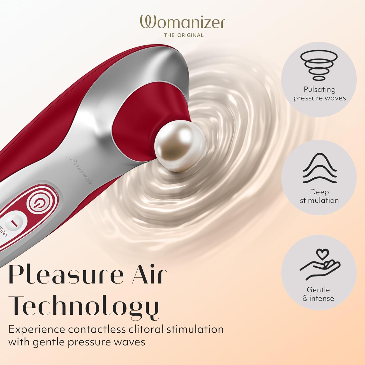 imageWomanizer Pro40 Clitoris Vibrator Sex Toy Clit Stimulator with 6 Suction Speeds Vibrating Dildo Adult Toys for Women Clit Sucker Sexual Pleasure Tools for Women Personal Massager Rose GoldRed