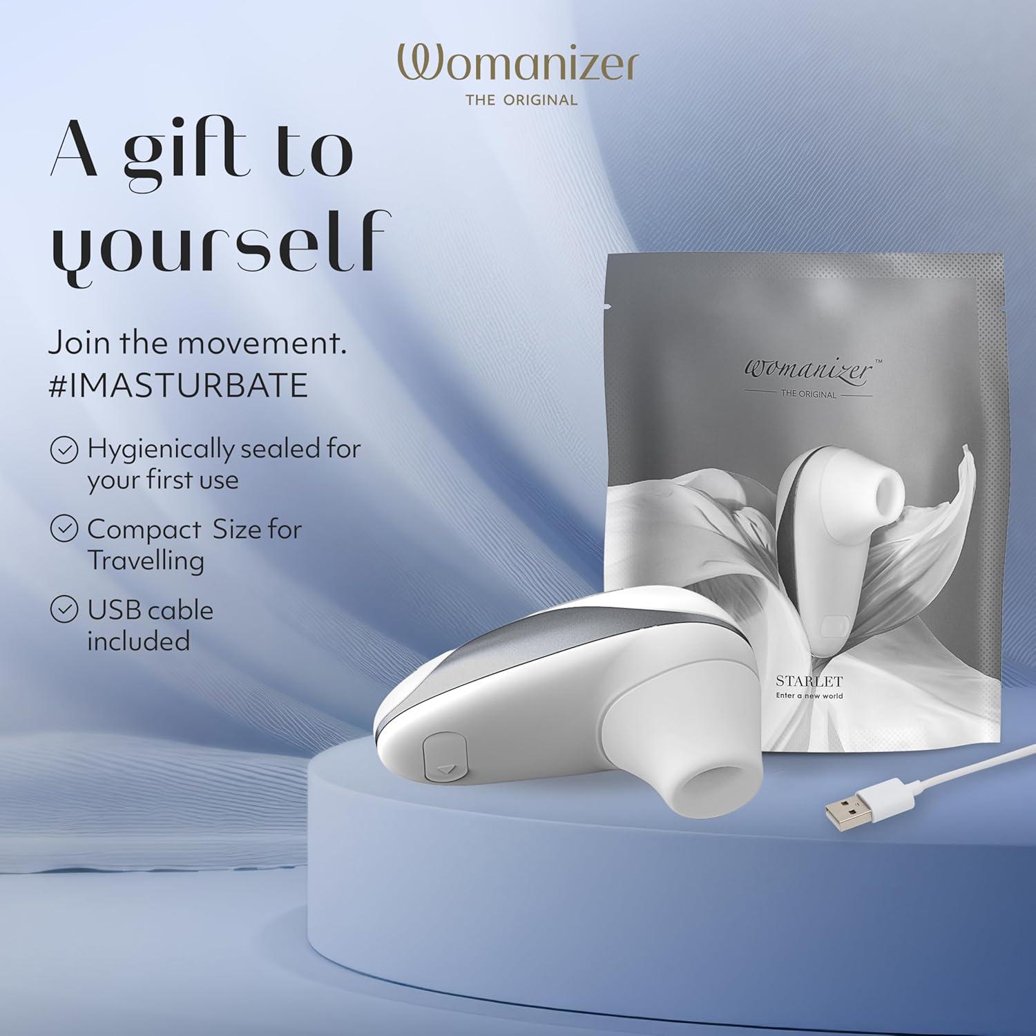 imageWomanizer Starlet Clitoris Vibrator Sex Toy Clit Stimulator with 4 Suction Speeds Vibrating Dildo Adult Toys for Women Clit Sucker Sexual Pleasure Tools for Women Personal Massager BlackWhite
