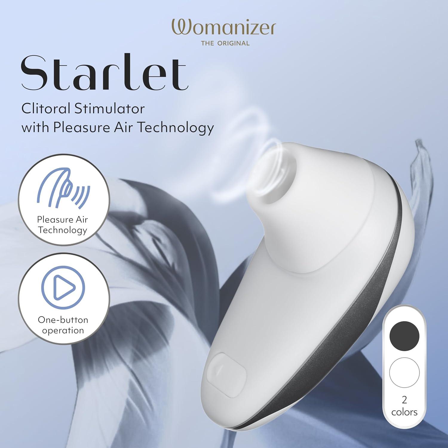 imageWomanizer Starlet Clitoris Vibrator Sex Toy Clit Stimulator with 4 Suction Speeds Vibrating Dildo Adult Toys for Women Clit Sucker Sexual Pleasure Tools for Women Personal Massager BlackWhite