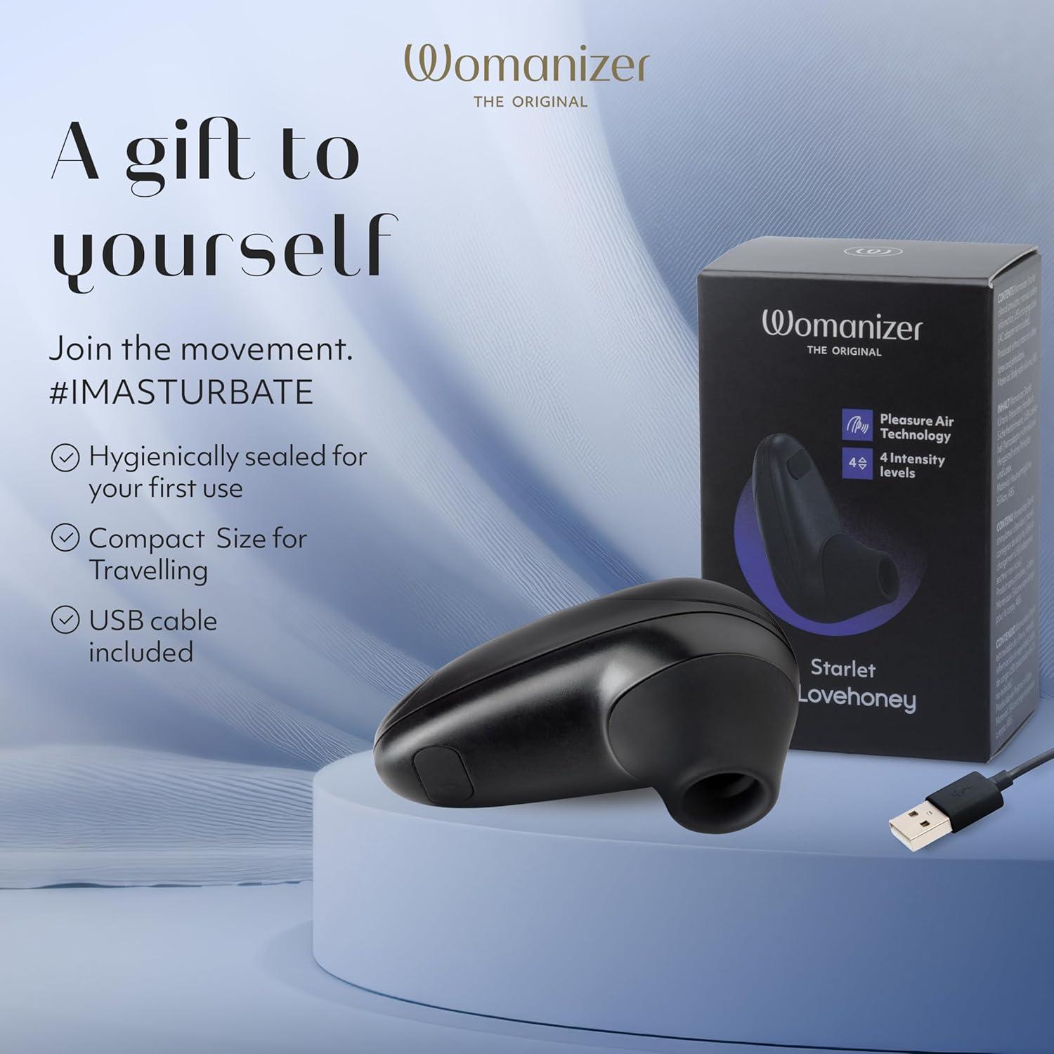imageWomanizer Starlet Clitoris Vibrator Sex Toy Clit Stimulator with 4 Suction Speeds Vibrating Dildo Adult Toys for Women Clit Sucker Sexual Pleasure Tools for Women Personal Massager BlackBlack