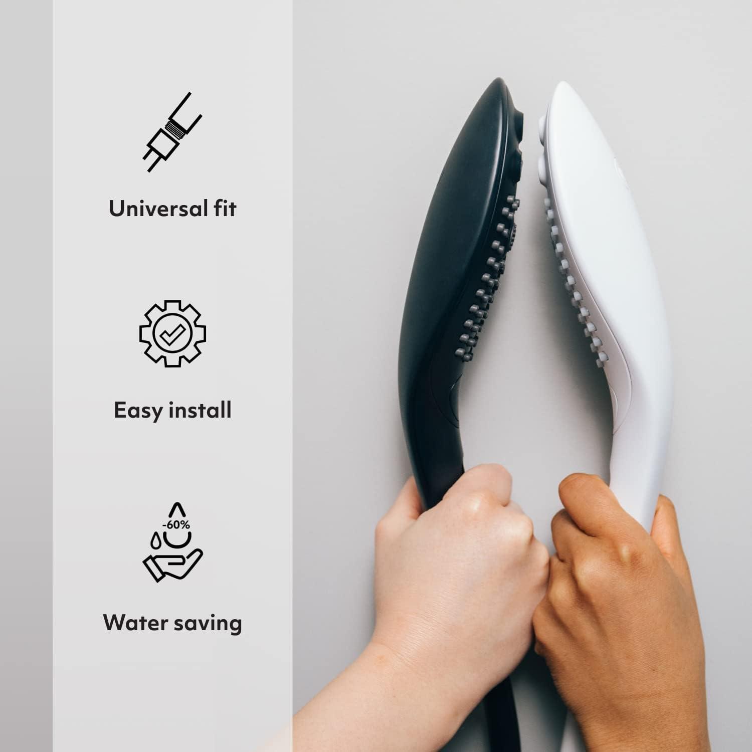 imageWomanizer Wave Multifunction Shower Head Special Jet Water Powered Personal Massager 2in1 Showerhead for Women Control 3 Pattern Settings Handheld Water Pressure Massage Tool ChromeWhite