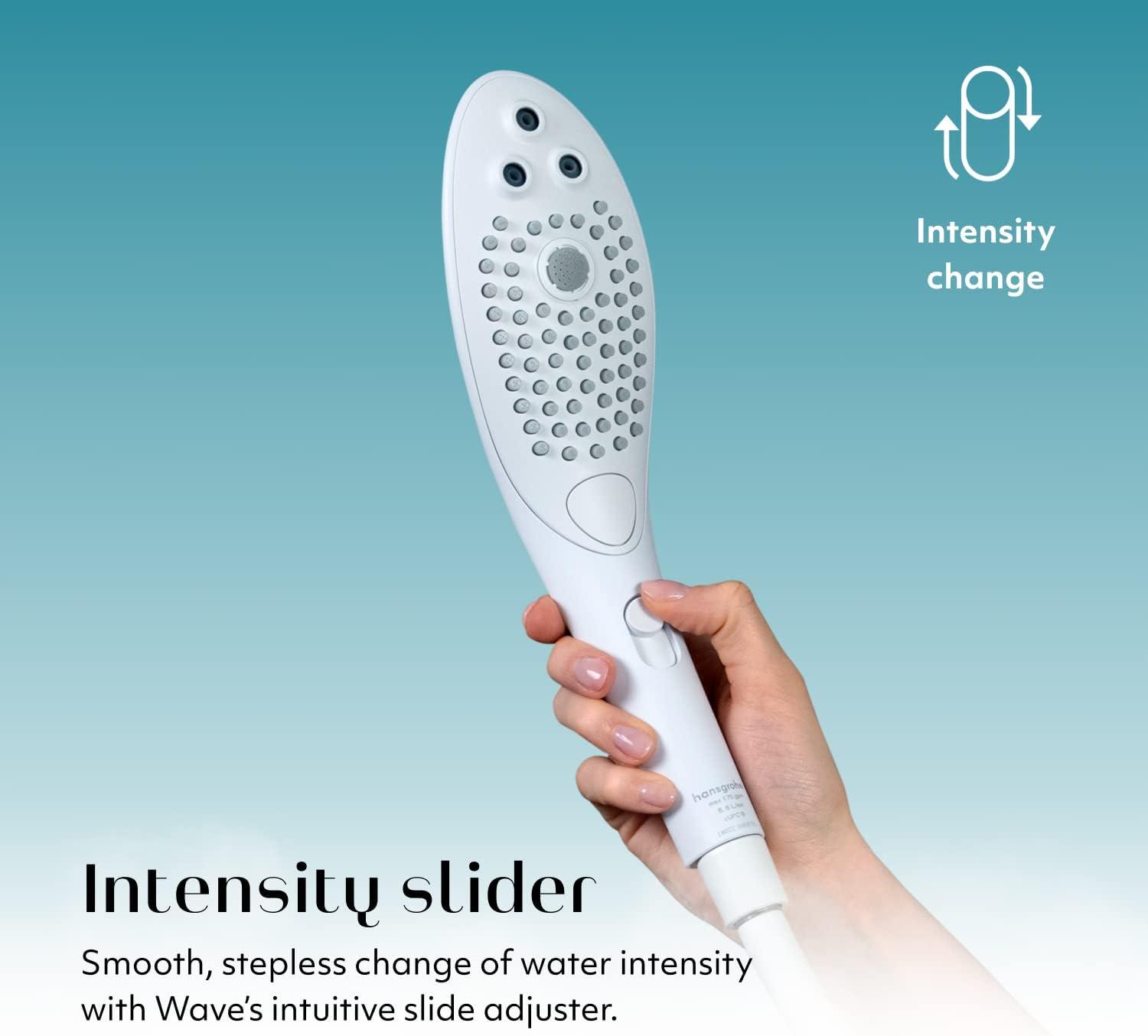 imageWomanizer Wave Multifunction Shower Head Special Jet Water Powered Personal Massager 2in1 Showerhead for Women Control 3 Pattern Settings Handheld Water Pressure Massage Tool ChromeWhite