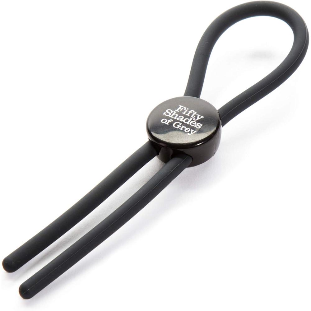 imageFifty Shades of Grey Again and Again Cock Ring Adjustable Silicone Penis Ring Lasso Style Waterproof Black