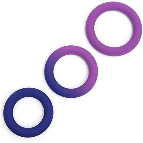 imageLovehoney Colourplay Triple Cock Ring Set 3 Colour Changing Thick Silicone Penis Rings 3 Sizes Waterproof PurpleBlue