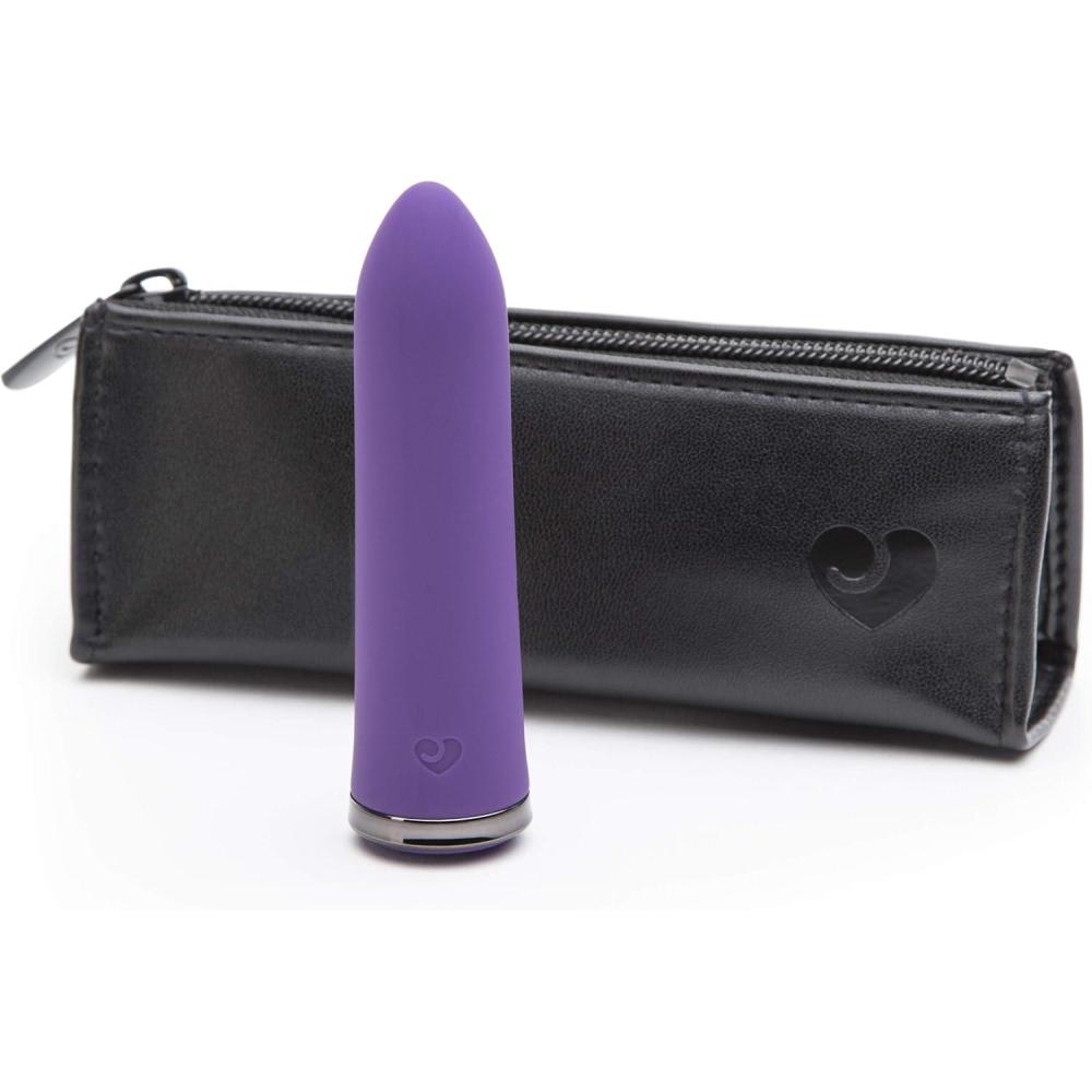 imageLovehoney Desire Bullet Vibrator 35 Inch Silicone Mini Bullet Massager with Tapered Tip Multispeed Bullet Vibrator for Women with Storage Case Rechargeable amp Waterproof Purple
