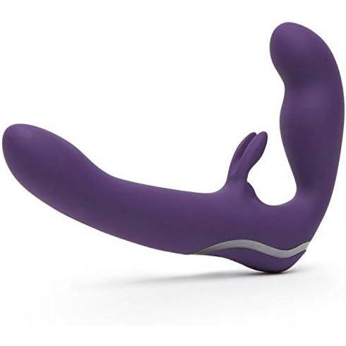 imageLovehoney Desire Luxury Vibrating Strapless Strap On Dildo  8 Inch Silicone Double Ended Dildo for Women  Rabbit Vibrator for Clit Stimulation  Adult Sex Toy  Waterproof amp Rechargeable  Purple