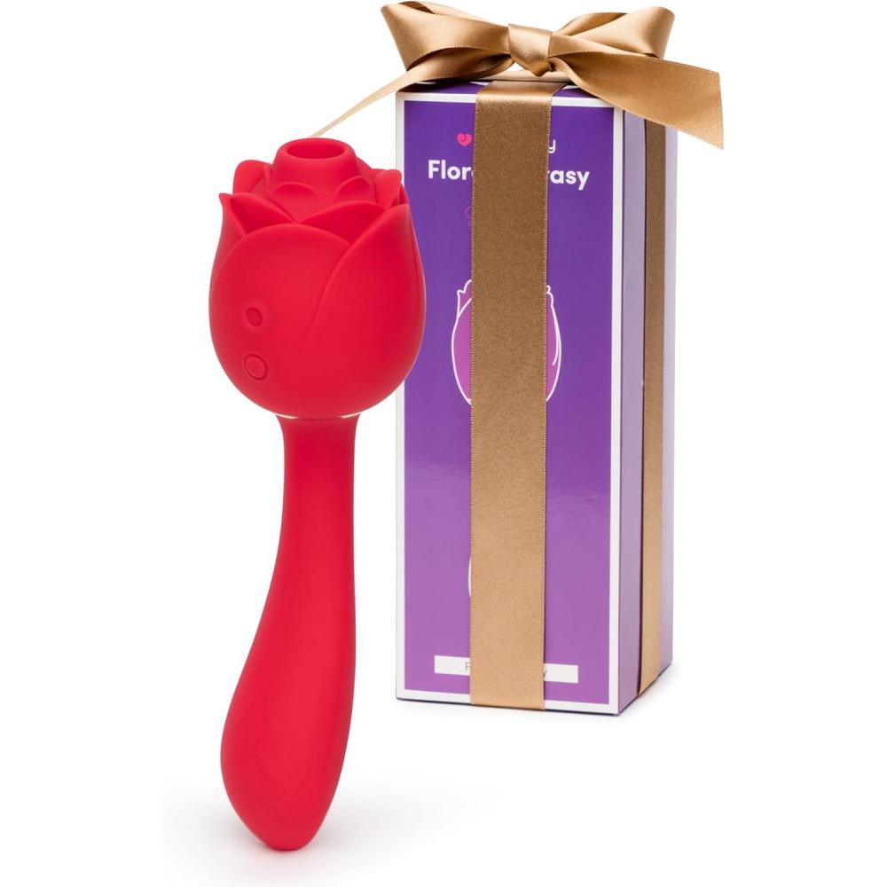 imageLovehoney Floral Fantasy 2 in 1 Rose Clitoral Sucking Toy amp GSpot Vibrator Rose Sex Toy Clit Sucker with 6 Suction Speeds 5 Inch Flexible G Spot Vibrator for Women Rechargeable amp Waterproof