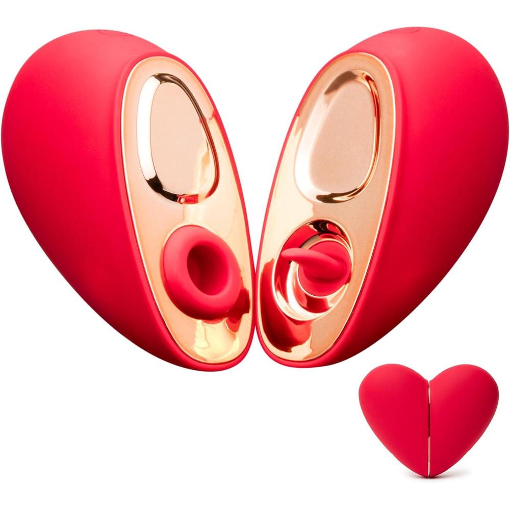 imageLovehoney Heart Duo Licking amp Sucking Vibrator Powerful Clit Sucker Sexual Stimulator amp Pussy Licker for Women Adult Sex Toy Tongue Motion for Clitoris Pleasure Licker Clitoral Sucking Device