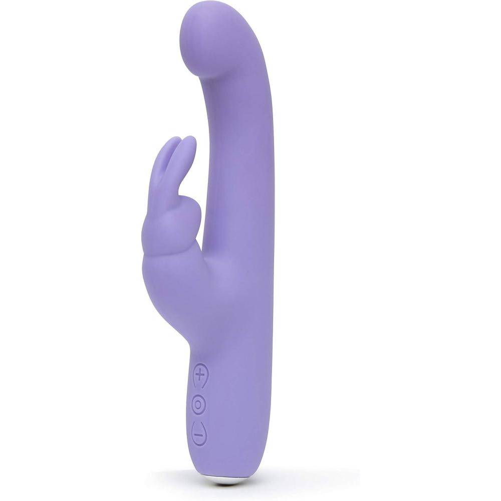 imageLovehoney Luxury Rabbit Vibrator 45 Inch 15 Function Silicone G Spot Vibrator for Women Slim Tapered Shaft with Thick Flexible Rabbit Ears Rechargeable amp Waterproof Purple