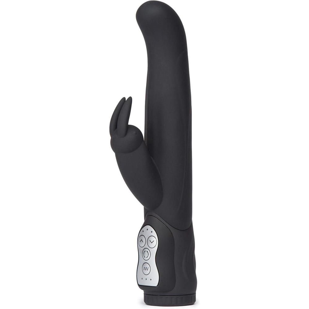 imageLovehoney Power Play Rabbit Vibrator  55 Inch Curved G Spot Vibrator for Women  7 Patterns amp 3 Speeds  Silicone Dual Stimulation Adult Sex Toy  Waterproof  Black