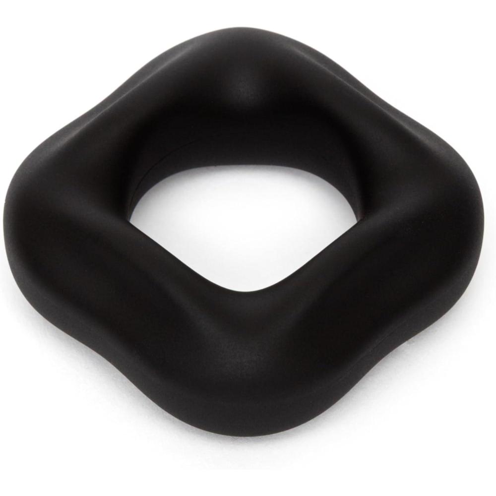 imageLovehoney Square Cock Ring  Silicone Penis Ring Sex Toys for Men  Thick Stretchy Black Ring Stronger amp Harder Erections  Delay Ejaculation Smooth amp Soft Adult Sex Toys for Couples  Waterproof