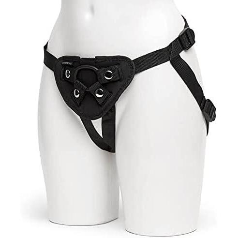 imageLovehoney Universal Strap On Harness Simple Adjustable Harness for Pegging Includes 3 ORings Pocket for Bullet Vibrator Machine Washable Black