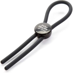 Fifty Shades of Grey Again and Again Cock Ring – Adjustable Silicone Penis Ring – Lasso Style – Waterproof – Black