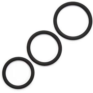 Lovehoney Get Hard Triple Cock Ring Set – Stretchy Silicone Penis Rings – 3 Sizes – Waterproof – Black