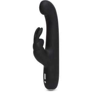 Lovehoney Happy Rabbit Vibrator – 4.5 Inch Slimline Silicone G Spot Vibrator for Women – 15 Vibration Mode Adult Sex Toy – Rechargeable & Waterproof – Black