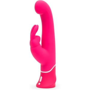 Lovehoney Happy Rabbit Vibrator – 5.5 inch Silicone Vibrating Dildo – Clit Stimulator & G Spot Dildo – 15 Vibration Modes – Quiet Vibrator for Women – Rechargeable & Waterproof Adult Sex Toy – Pink