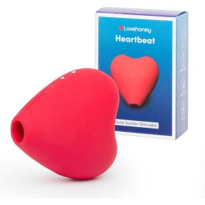 Lovehoney Heart Clitoral Sucking Toy – Clit Stimulator with 10 Suction Speeds and Patterns – Waterproof Sucker Vibrator – Silicone Vibrating Adult Sex Toys for Women – Rechargeable – Red