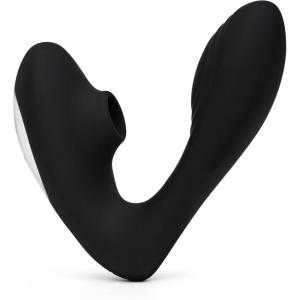 Lovehoney Indulge Stroking Clit Sucker Sex Toy | Clitoris & G Spot Stimulator Vibrator for Women | Vibrating Finger Massager Adult Sex Toy | Suction Dildo Vibrator Clitoral G Spot Stimulation | Black