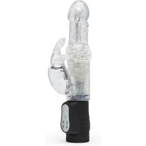 Lovehoney Jessica Rabbit Vibrator | Dual Stimulation Adult Sex Toy | 5 Inch Vibrator for Women with Rotating Shaft | Clitoris & G-Spot Stimulator | Splashproof Personal Massager for Woman | Silver(Silver)