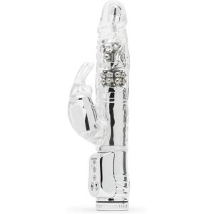 Lovehoney Jessica Rabbit Xtra Rabbit Vibrator – 5.5 Inch Girthy Vibrator for Women with Rotating Beads – 7 Patterns & 3 Speeds – Dual Stimulation Adult Sex Toy – Waterproof – Clear