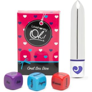 Lovehoney Oh! Oral Sex Dice Game & Silver Magic Bullet Vibrator for Women | Couples Adult Games Bundle