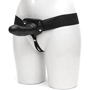 Lovehoney Perfect Partner Strap On Dildo – 6 Inch Realistic Hollow Strap On for Pegging – Adjustable Strap with Popper Fastening – Waterproof – Black(Black)