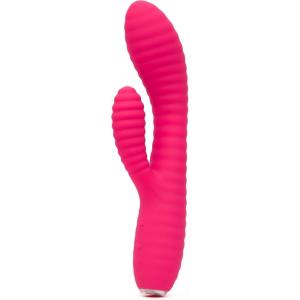 Lovehoney Ripple Rabbit Vibrator for Women | Silicone Ribbed Dildo G Spot Personal Massager | 10 Powerful Vibration Modes | Rechargeable Clitoral Stimulator | Adult Sex Toys & Games for Couples