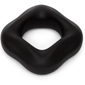 Lovehoney Square Cock Ring | Silicone Penis Ring Sex Toys for Men | Thick Stretchy Black Ring Stronger & Harder Erections | Delay Ejaculation Smooth & Soft Adult Sex Toys for Couples | Waterproof