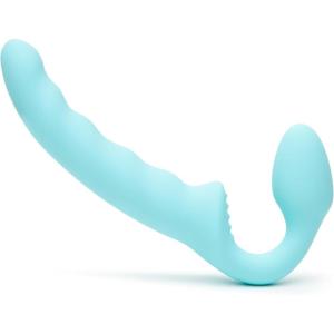 Lovehoney Strapless Strap On Dildo – Flexible 7 Inch Dildo for Women – Curved Rippled Shaft for G-Spot Stimulation – Soft to Touch Silicone Adult Sex Toy – Waterproof – Aqua