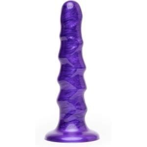 Lovehoney Wavy Dildo | Textured 7 Inch Suction Cup Dildo for Women | Silicone G Spot & Anal Prostate Massager Tool | Realistic Dildo Adult Sex Toys for Men, Women & Couples | Purple
