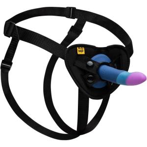 ROMP Piccolo Strap On Dildo Pegging Kit | 5 Inch Suction Cup Dildo & Adjustable Sex Harness | Wearable Adult Sex Toys for Women & Couples | G Spot & Anal Stimulation | Curved StrapOn Adult Toy(Pegging Kit)