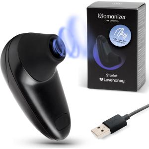Womanizer Starlet Clitoris Vibrator Sex Toy | Clit Stimulator with 4 Suction Speeds | Vibrating Dildo Adult Toys for Women | Clit Sucker Sexual Pleasure Tools for Women | Personal Massager | Black(Black)