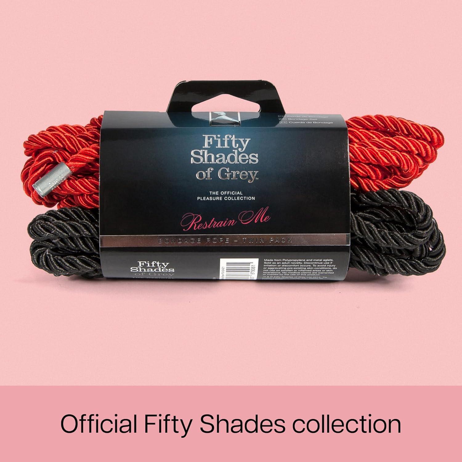 imageFifty Shades of Grey Restrain Me Bondage Rope 5m Silky amp Strong Twisted Bondage Rope with Zero Stretch Wrist or Ankle Restraint for Adults 2 Pack RedBlack