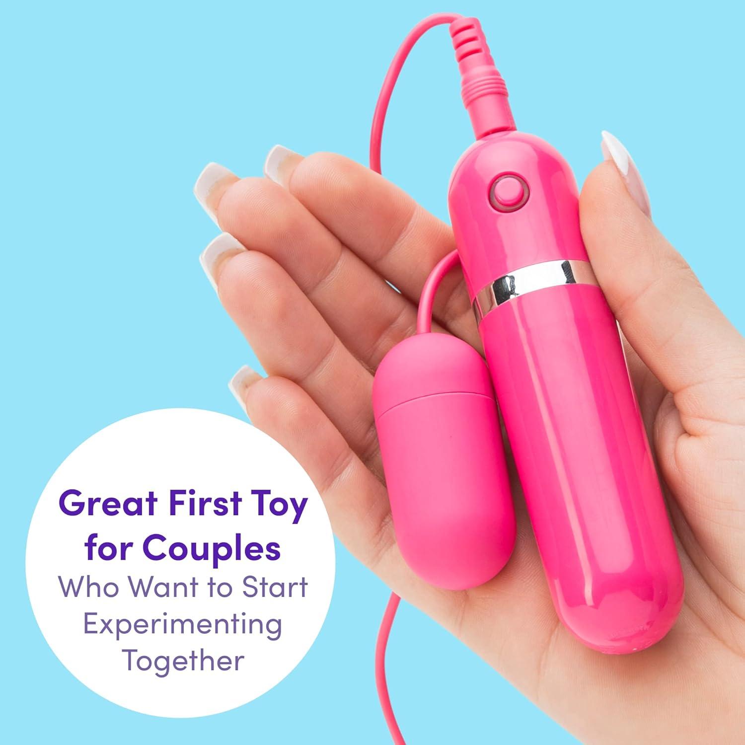 imageLovehoney Bedtime Double Bullet Vibrator Wired Remote Controlled Bullet Vibrator for Women Mini Bullet Massager with 7 Vibration Patterns amp 3 Speeds Pink