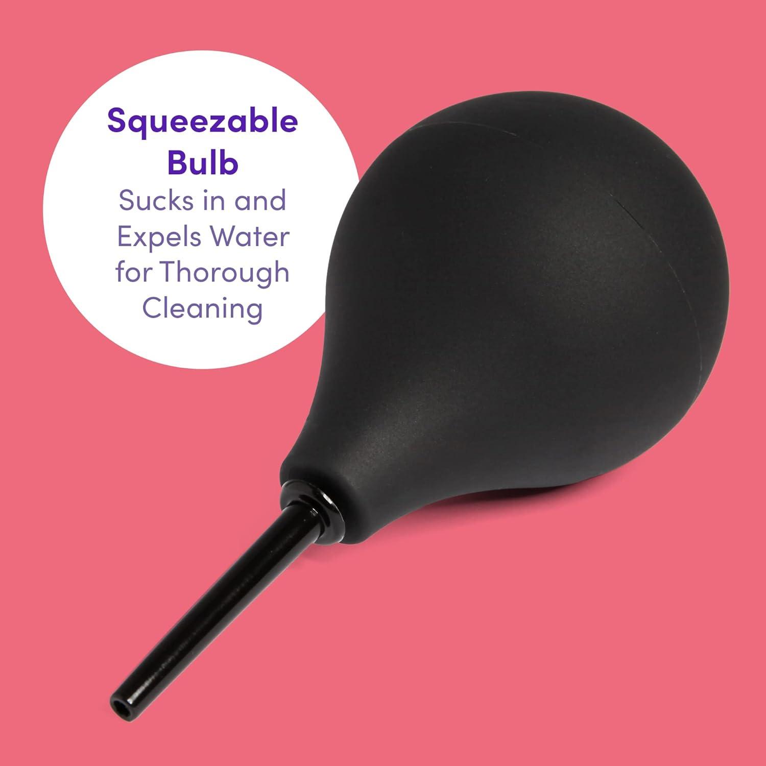 imageLovehoney Black Anal Douche Soft Enema Bulb 225ml 25 inch