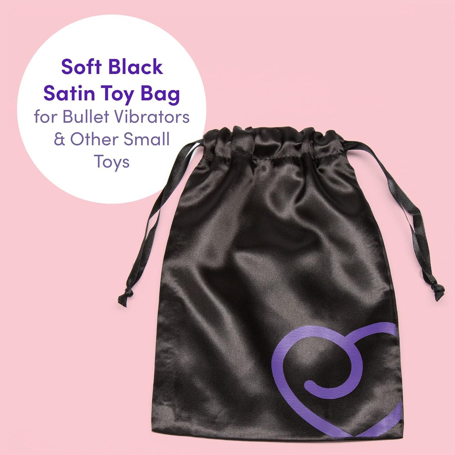 imageLovehoney Black Drawstring Storage Bag Soft Satin Keeping Toys Dust Free Small