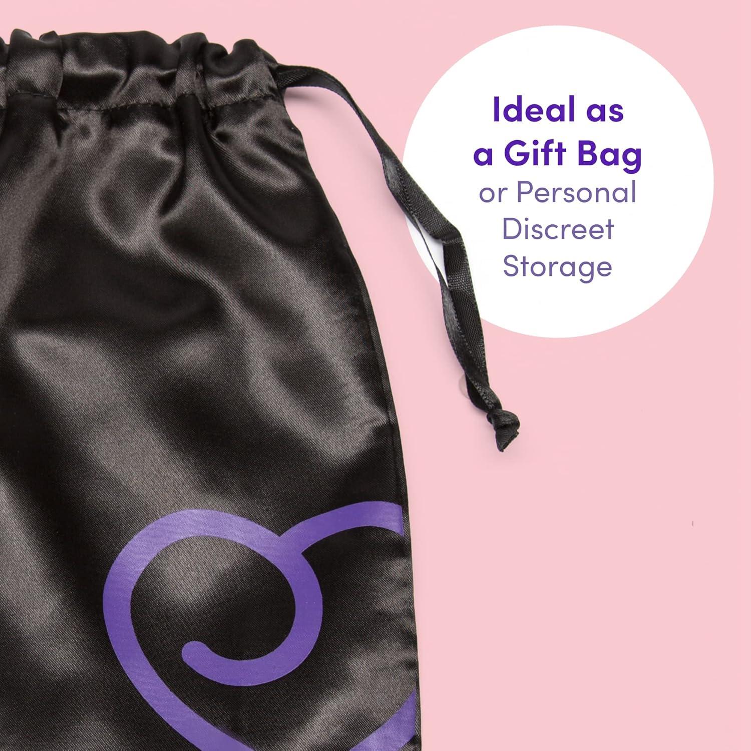 imageLovehoney Black Drawstring Storage Bag Soft Satin Keeping Toys Dust Free Small