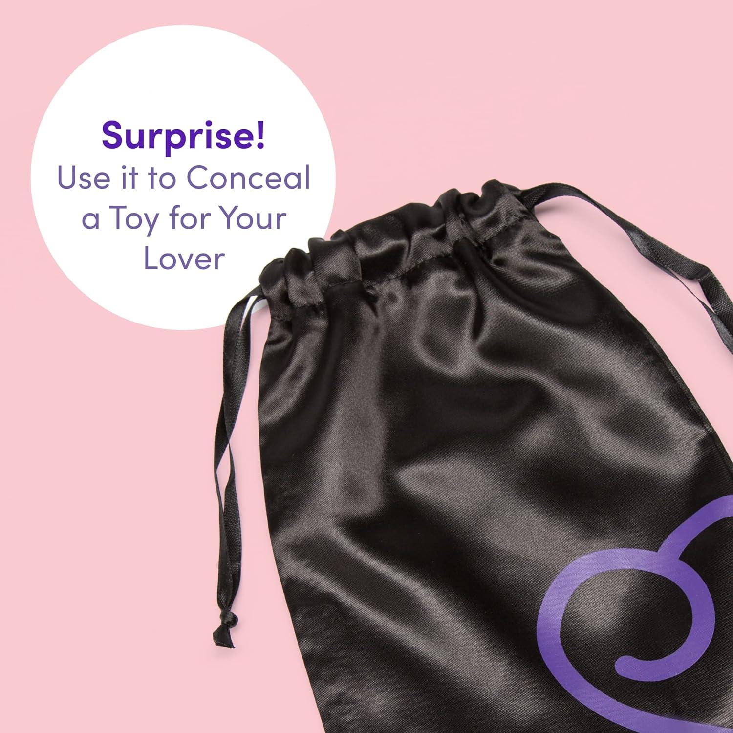 imageLovehoney Black Drawstring Storage Bag Soft Satin Keeping Toys Dust Free Small