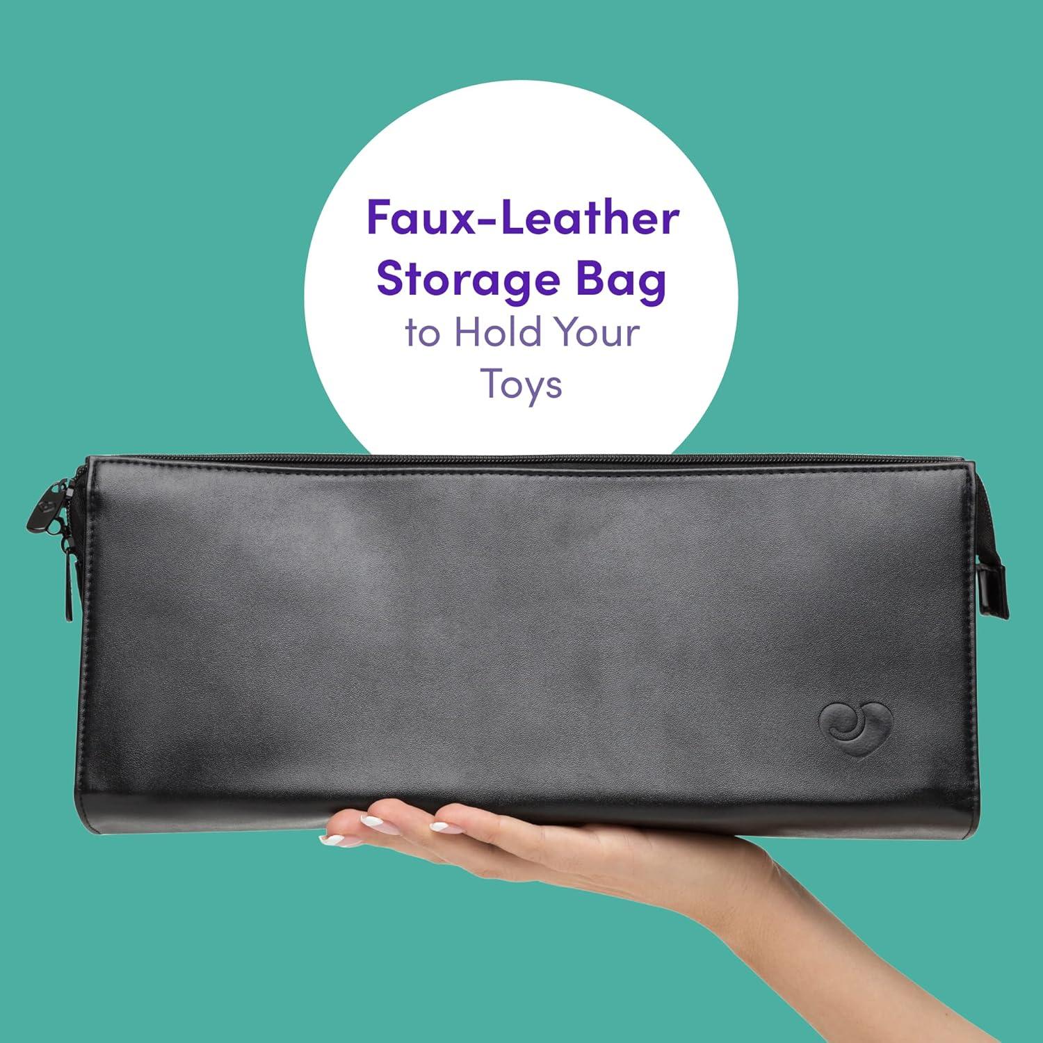 imageLovehoney Black Massage Wand Deluxe Soft Storage Case Faux Leather 14 x 55 x 35
