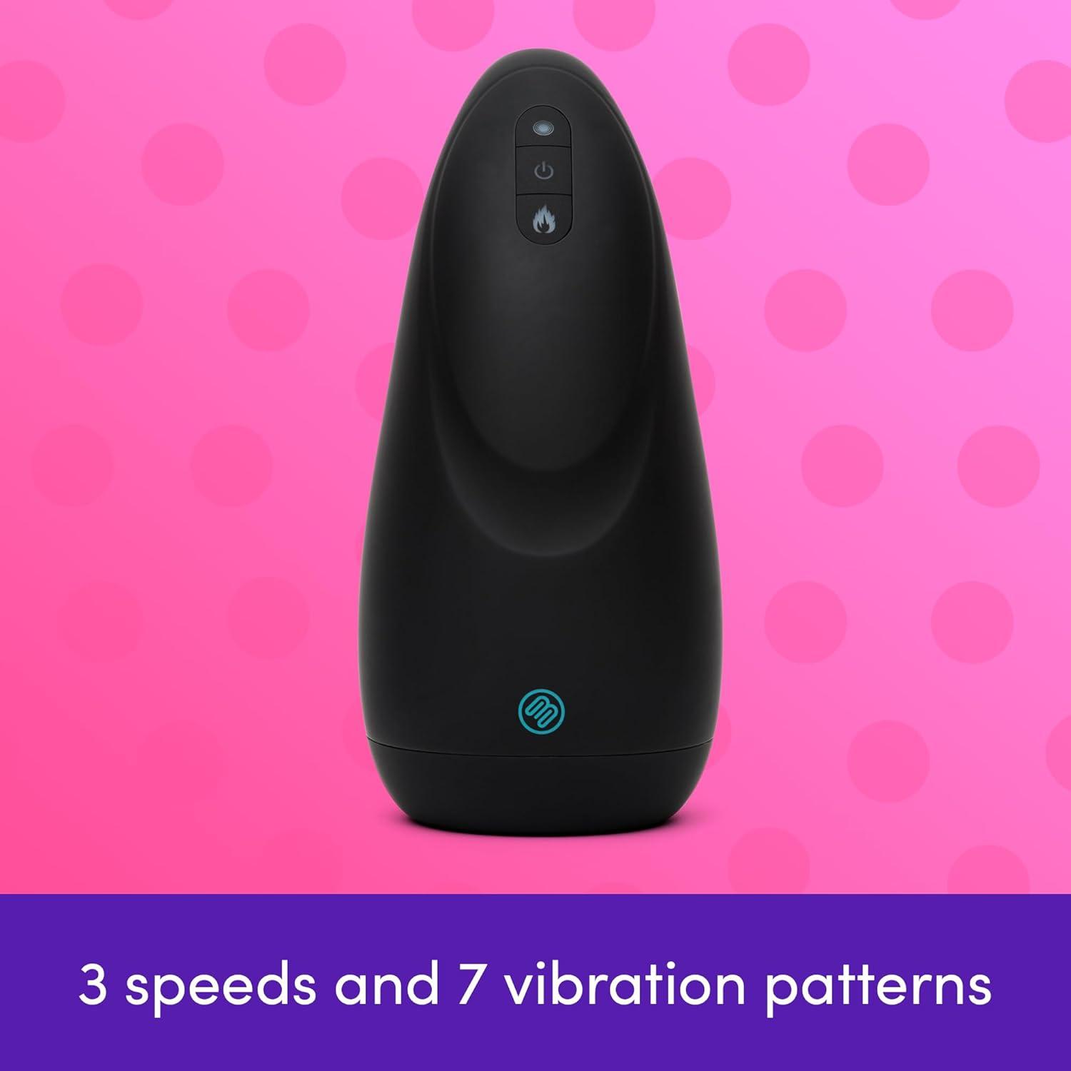 imageLovehoney Blowmotion Male Masturbator Lifelike Warming Male Sex Toy 10 Powerful Vibration Modes Pulsing Adult Sex Toys for Men Pocket Pussy Automatic Electric Penis Stroker Sexual Massager