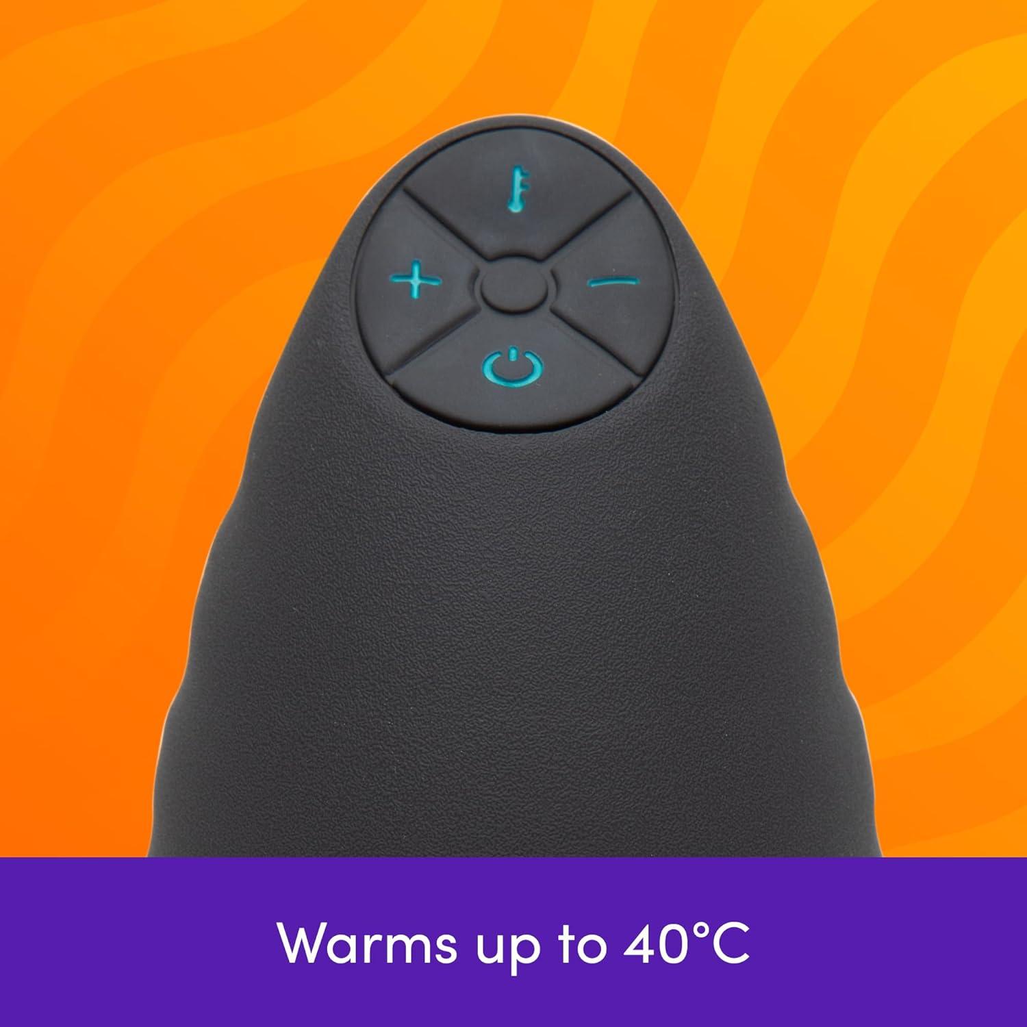 imageLovehoney Blowmotion Warming amp Vibrating Male Masturbator 3 Inch Silicone Warming Canal with 6 Vibration Patterns amp 3 Intensity Levels Rechargeable Sex Toys for Men