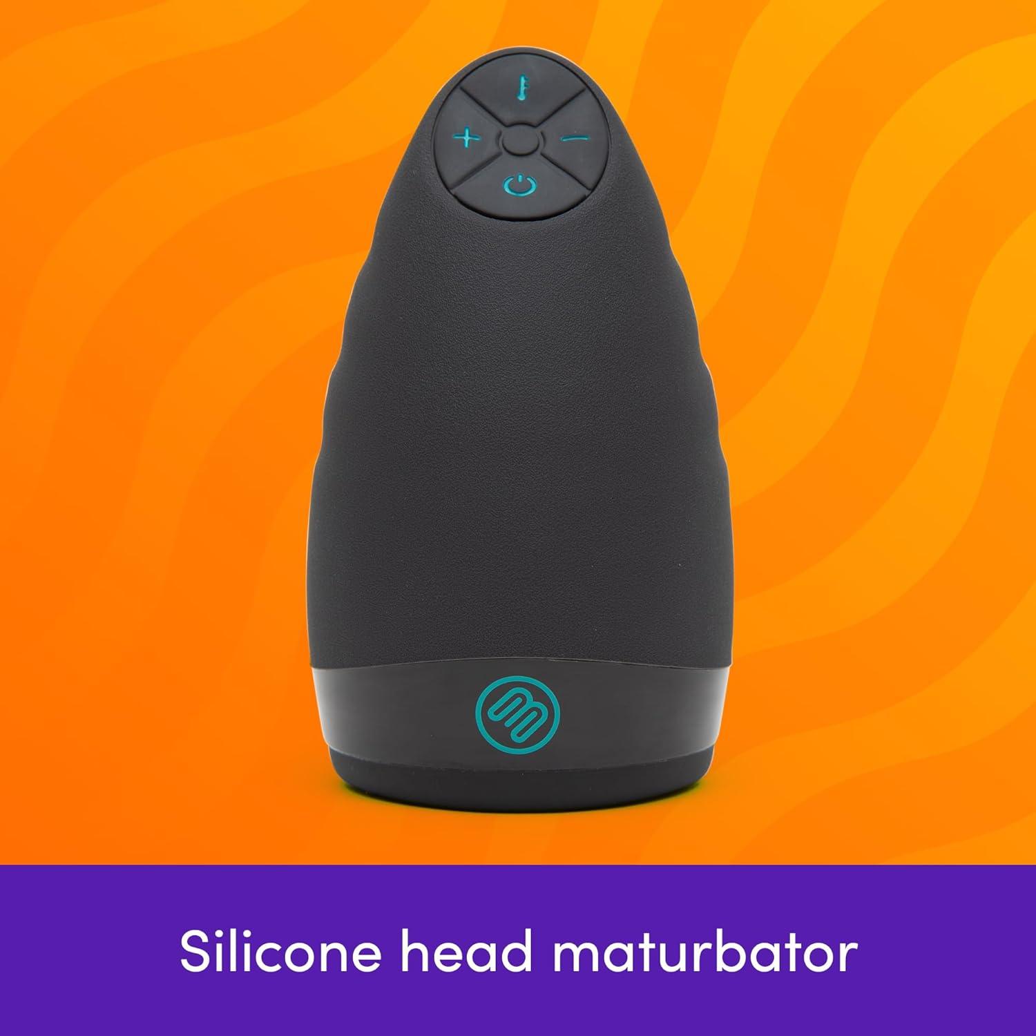 imageLovehoney Blowmotion Warming amp Vibrating Male Masturbator 3 Inch Silicone Warming Canal with 6 Vibration Patterns amp 3 Intensity Levels Rechargeable Sex Toys for Men