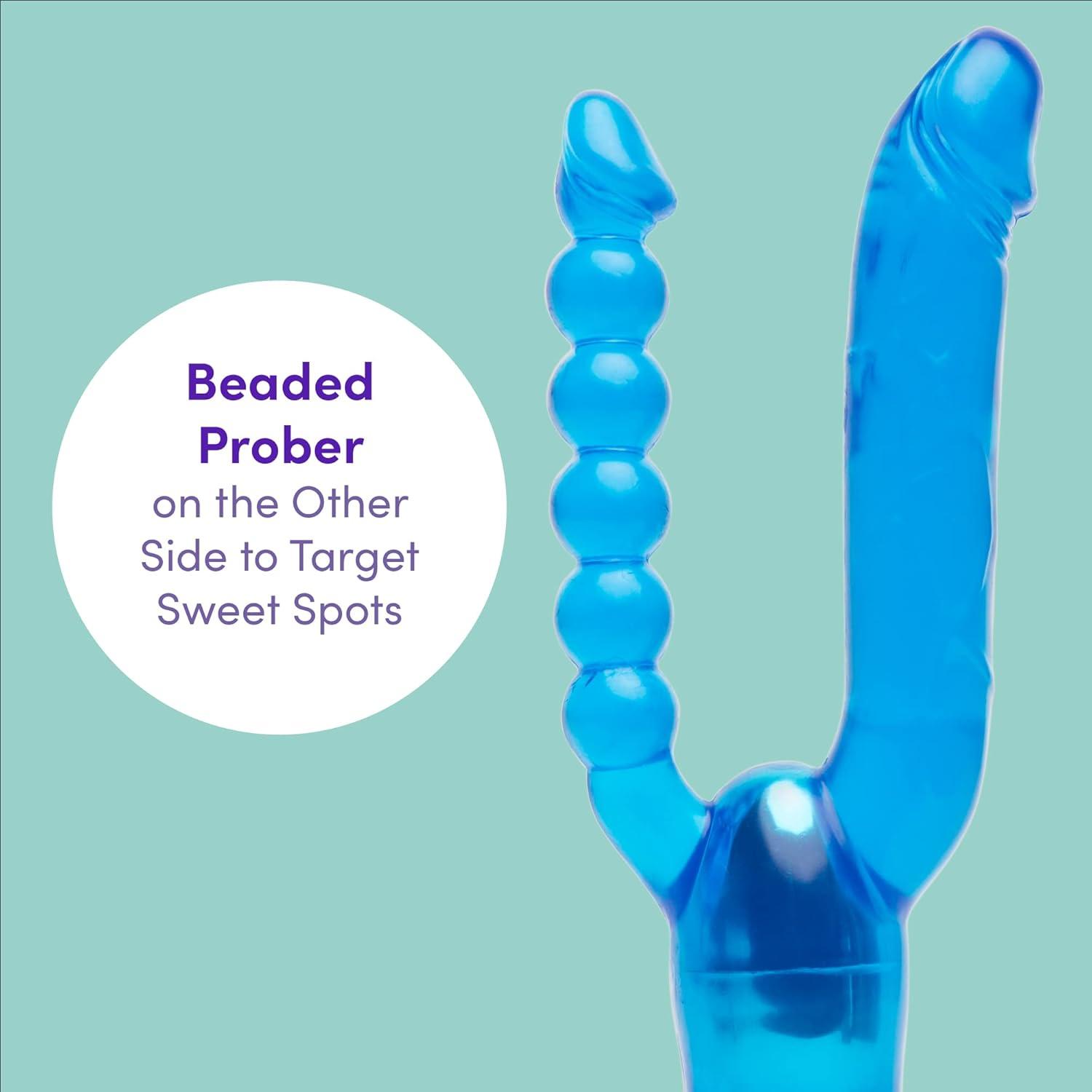 imageLovehoney Blue Double Lover Double Penetration Vibrator PVC Multispeed Vibrations