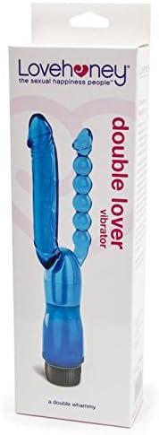 imageLovehoney Blue Double Lover Double Penetration Vibrator PVC Multispeed Vibrations