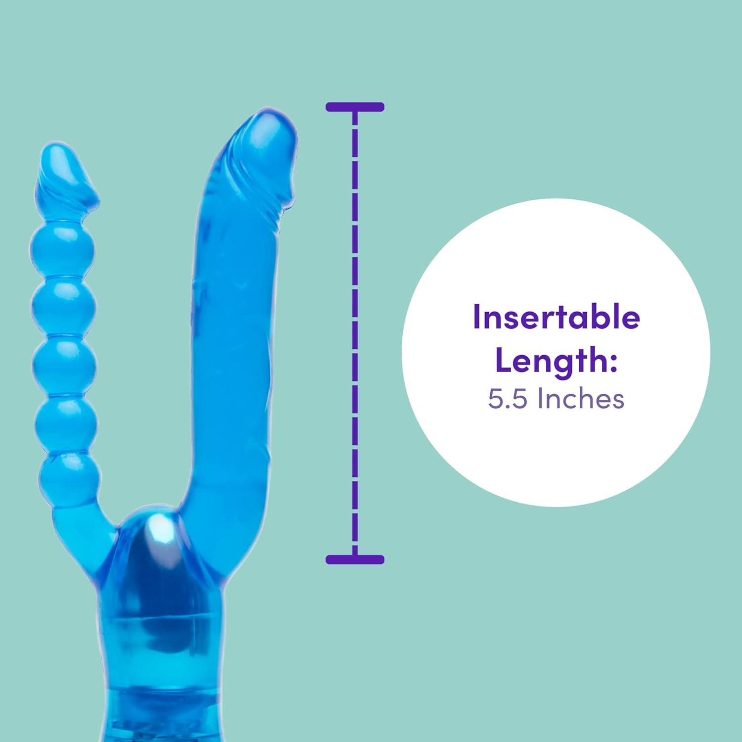 imageLovehoney Blue Double Lover Double Penetration Vibrator PVC Multispeed Vibrations