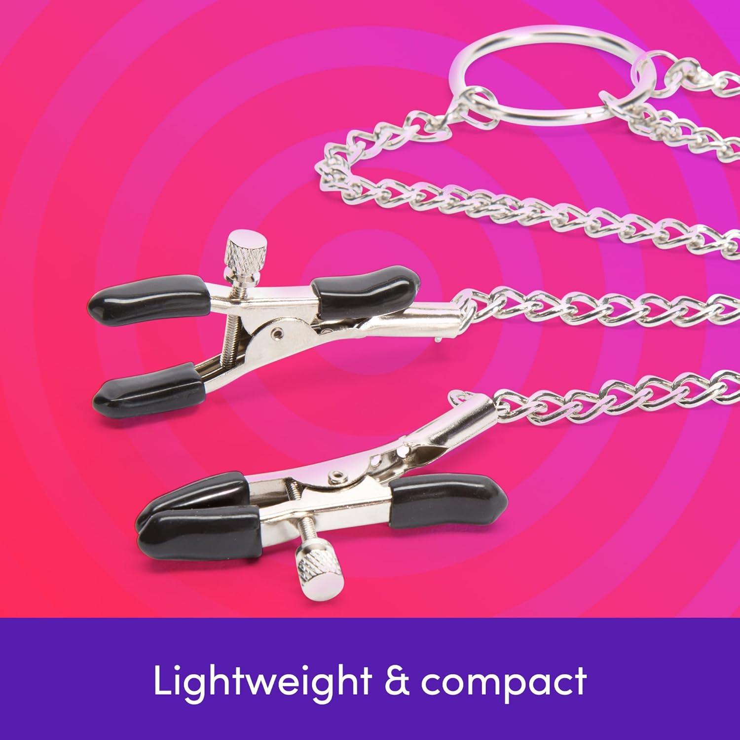 imageLovehoney Bondage Boutique Nipple Clamps amp Clit Clamp with Chain Adjustable Crocodile Clips with PVC Tips BDSM Bondage Toys for Couples amp Women Erotic Nipple Toys Adult Sex Toys for Beginners