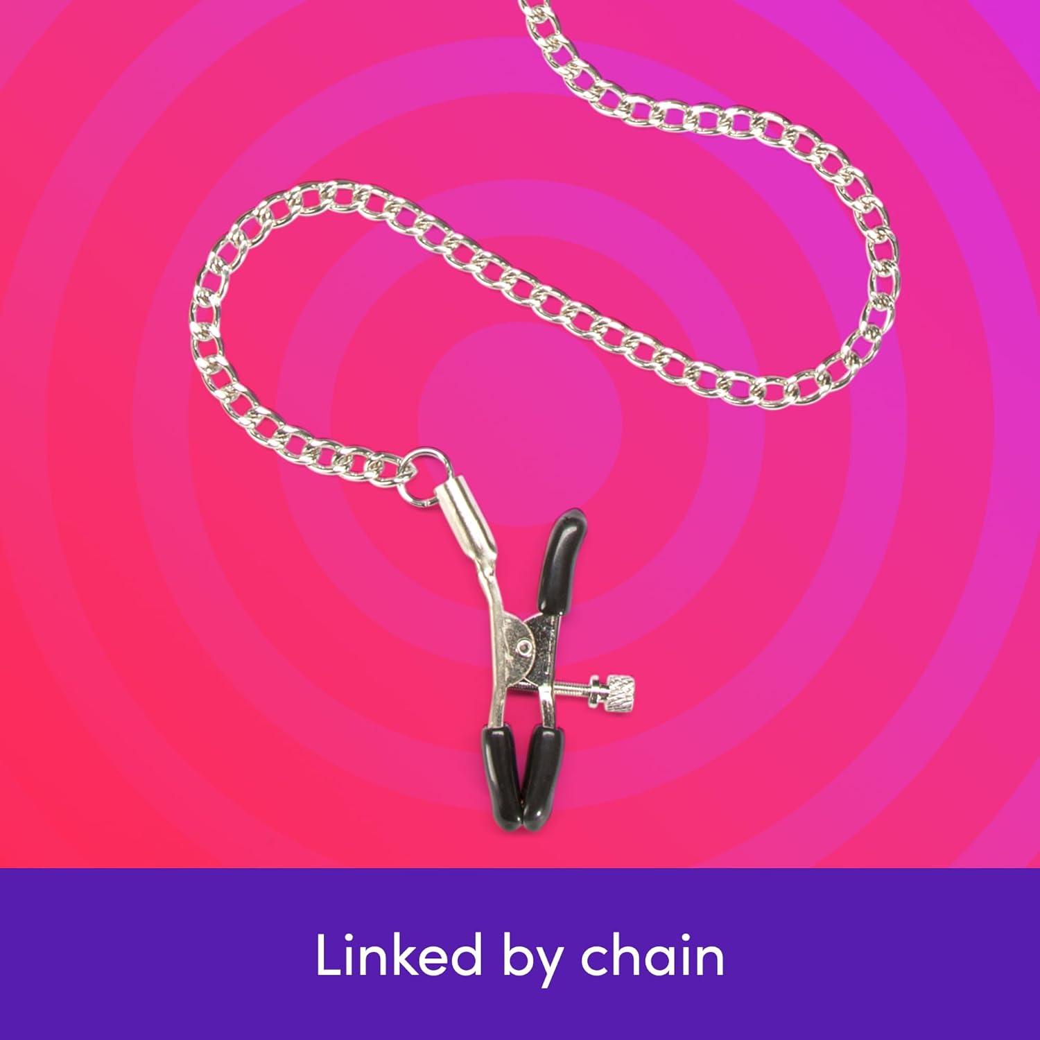 imageLovehoney Bondage Boutique Nipple Clamps amp Clit Clamp with Chain Adjustable Crocodile Clips with PVC Tips BDSM Bondage Toys for Couples amp Women Erotic Nipple Toys Adult Sex Toys for Beginners